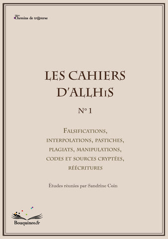 Couverture des Cahiers d'Allhis n°1, éd. Chemins de tr@verse 2014